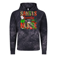 Cloud Black santa's favorite nurse Vintage Hoodie - texasbilliewilder