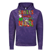 Cloud Purple santa's favorite nurse Vintage Hoodie - texasbilliewilder