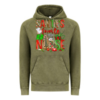 Vintage Olive santa's favorite nurse Vintage Hoodie - texasbilliewilder
