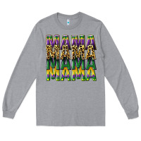 Heather Grey mama mardi gras Long Sleeve Tee - CowGirlArtShop