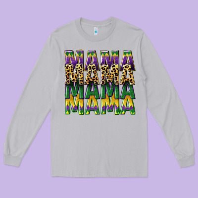 Mama Mardi Gras Long Sleeve Tee Designed By Cowgirlartshop