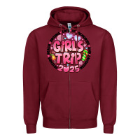Burgundy Grils Trip 2025 Zipper Hoodie - CowhideDigitalArt