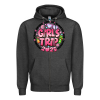 Charcoal Heather Grils Trip 2025 Zipper Hoodie - CowhideDigitalArt