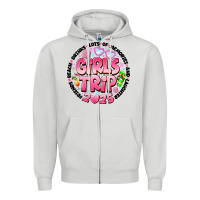 Dove Grey Grils Trip 2025 Zipper Hoodie - CowhideDigitalArt