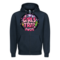 Navy Grils Trip 2025 Zipper Hoodie - CowhideDigitalArt
