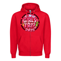 Red Grils Trip 2025 Zipper Hoodie - CowhideDigitalArt
