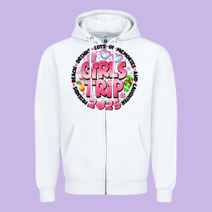 Grils Trip 2025 Zipper Hoodie Designed By Cowhidedigitalart
