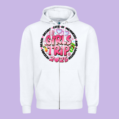 Grils Trip 2025 Zipper Hoodie Designed By Cowhidedigitalart