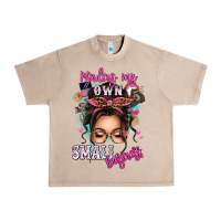French Oak minding my own small business messy bun Urban Heavy Tee - texasbilliewilder