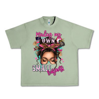 Oil Green minding my own small business messy bun Urban Heavy Tee - texasbilliewilder