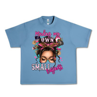 Pebble Blue minding my own small business messy bun Urban Heavy Tee - texasbilliewilder