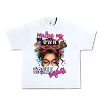 White minding my own small business messy bun Urban Heavy Tee - texasbilliewilder