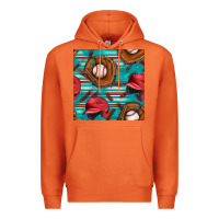 Carrot baseball helmet and glove with serape seamless pattern Premium Hoodie - BundleAndBundleShop