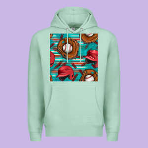 Baseball Helmet And Glove With Serape Seamless Pattern Premium Hoodie Designed By Bundleandbundleshop