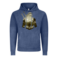 Vintage Denim the witcher geralt hero sword companion minima list illusion art Vintage Hoodie - tuanDangUi