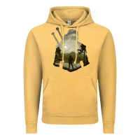 Vintage Mustard the witcher geralt hero sword companion minima list illusion art Vintage Hoodie - tuanDangUi