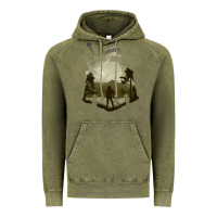 Vintage Olive the witcher geralt hero sword companion minima list illusion art Vintage Hoodie - tuanDangUi