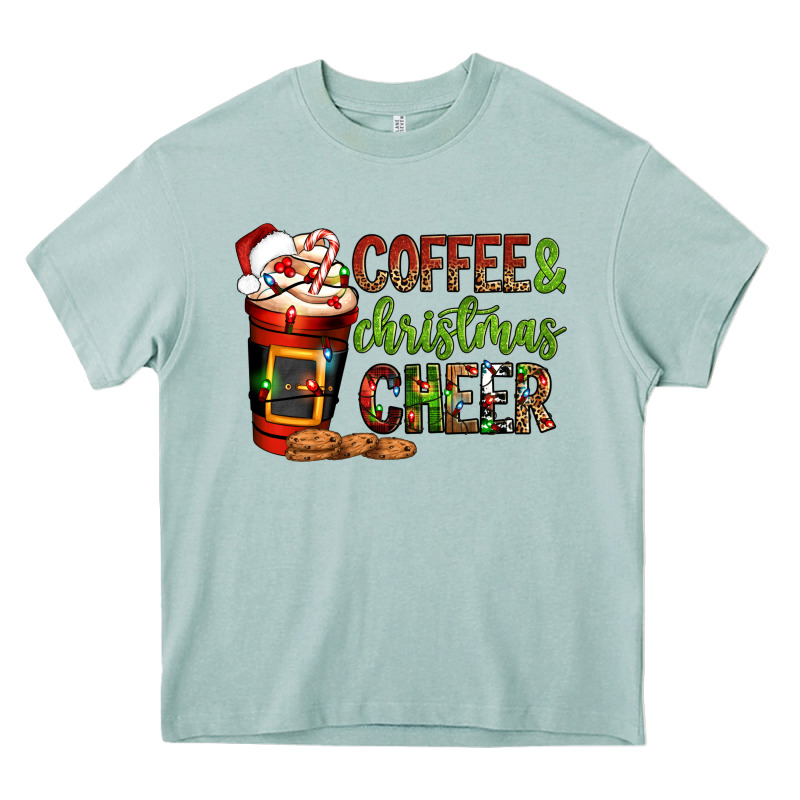 Coffee And Christmas Cheer Heavy Core Tee by NancyCooperArtShop | Teevron