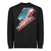 Black American flag lightning bolt 4th of july Heavyweight Sweatshirt - FaDigitalArtStudio