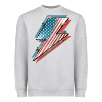 Heather Grey American flag lightning bolt 4th of july Heavyweight Sweatshirt - FaDigitalArtStudio