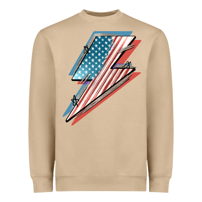 American Flag Lightning Bolt 4th Of July Heavyweight Sweatshirt by FaDigitalArtStudio | Teevron