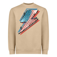 Mushroom American flag lightning bolt 4th of july Heavyweight Sweatshirt - FaDigitalArtStudio