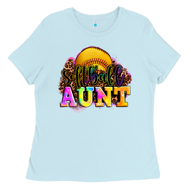Softball Aunt Ladies Tee by LillyAllenDesigns | Teevron