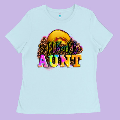 Softball Aunt Ladies Tee Designed By Lillyallendesigns