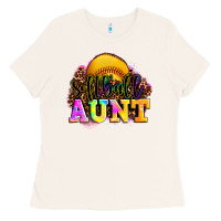 Bone softball aunt Ladies Tee - LillyAllenDesigns