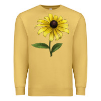 Antique Gold Black Eyed Susan Flower Illustrations Premium Sweatshirt - LillyAllenDesigns