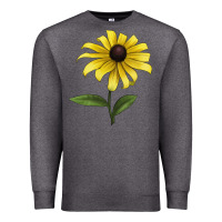 Charcoal Heather Black Eyed Susan Flower Illustrations Premium Sweatshirt - LillyAllenDesigns
