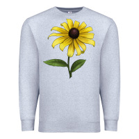 Heather Grey Black Eyed Susan Flower Illustrations Premium Sweatshirt - LillyAllenDesigns