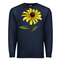 Navy Black Eyed Susan Flower Illustrations Premium Sweatshirt - LillyAllenDesigns
