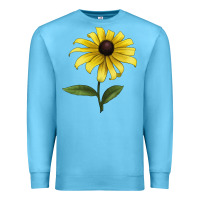 Ocean Blue Black Eyed Susan Flower Illustrations Premium Sweatshirt - LillyAllenDesigns