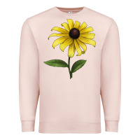 Pale Pink Black Eyed Susan Flower Illustrations Premium Sweatshirt - LillyAllenDesigns