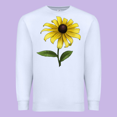 Black Eyed Susan Flower Illustrations Premium Sweatshirt Designed By Lillyallendesigns