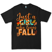 Black just a girl who loves fall Premium Tee - BundleAndBundleShop