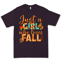 Plum just a girl who loves fall Premium Tee - BundleAndBundleShop