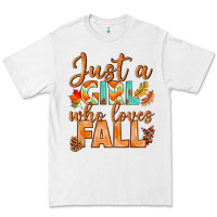White just a girl who loves fall Premium Tee - BundleAndBundleShop