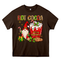 Chocolate Brown christmas gnome hot cocoa Heavy Core Tee - MaliasSmallBusiness
