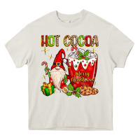 Cream christmas gnome hot cocoa Heavy Core Tee - MaliasSmallBusiness