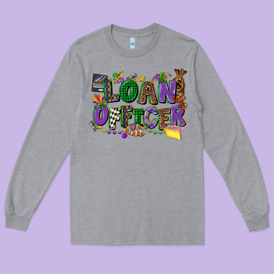 Loan Officer Mardi Gras Cowgirl Long Sleeve Tee Designed By Cowgirlartshop