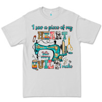 Dove Grey i sew a piece of my heart into every quilt i make Premium Tee - RanaPortraitStore