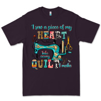 Plum i sew a piece of my heart into every quilt i make Premium Tee - RanaPortraitStore