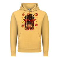 Vintage Mustard christmas afro messy bun Vintage Hoodie - texasbilliewilder