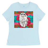 Baby Blue Western Ragdoll Cat Ladies Tee - LillyAllenDesigns