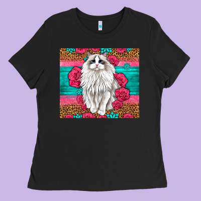 Western Ragdoll Cat Ladies Tee Designed By Lillyallendesigns