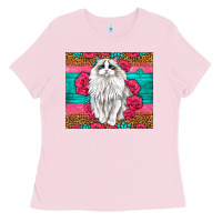 Bubblegum Pink Western Ragdoll Cat Ladies Tee - LillyAllenDesigns