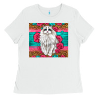 White Western Ragdoll Cat Ladies Tee - LillyAllenDesigns