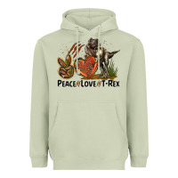 Matcha Peace Love T Rex Heavyweight Hoodie - LillyAllenDesigns